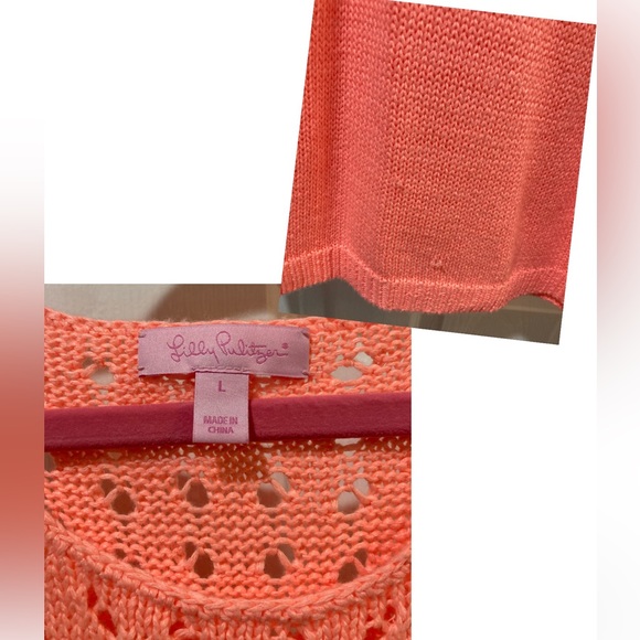 GUC Lilly Pulitzer MAC sweater tank in coral size large. - Picture 2 of 6
